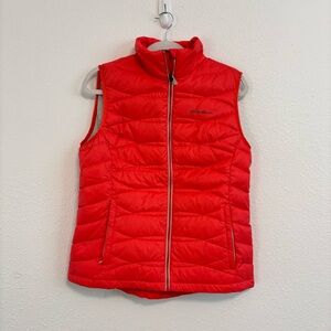 Eddie Bauer Down Fill Vest Womens M Full Zip Sleeveless Puffer Jacket